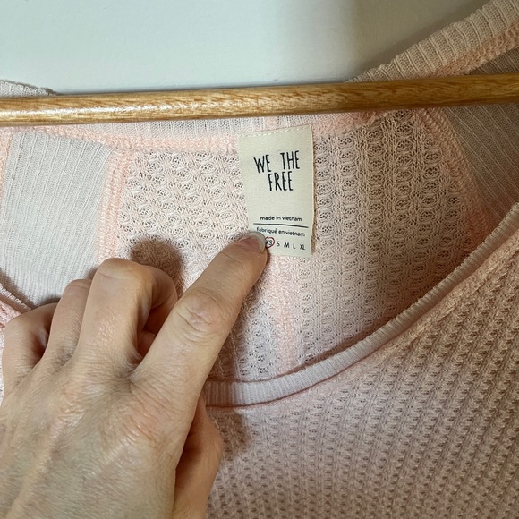 Free People We The Free Catalina Thermal Long Sleeve Tee Peach XS - Picture 7 of 7